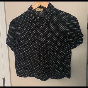 Polka dot crop blouse